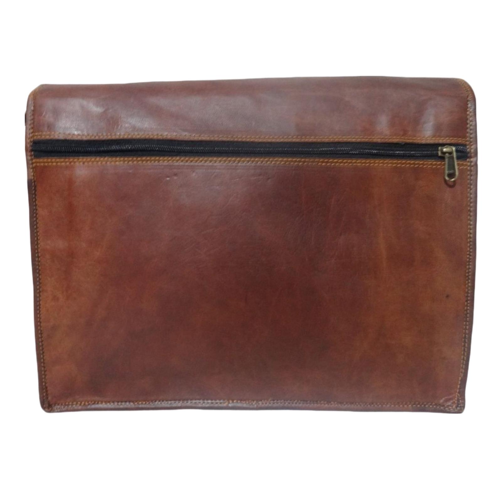 Men's Genuine Leather Crossbody Ipad Bag Flap Over Shoulder Laptop Office Bags